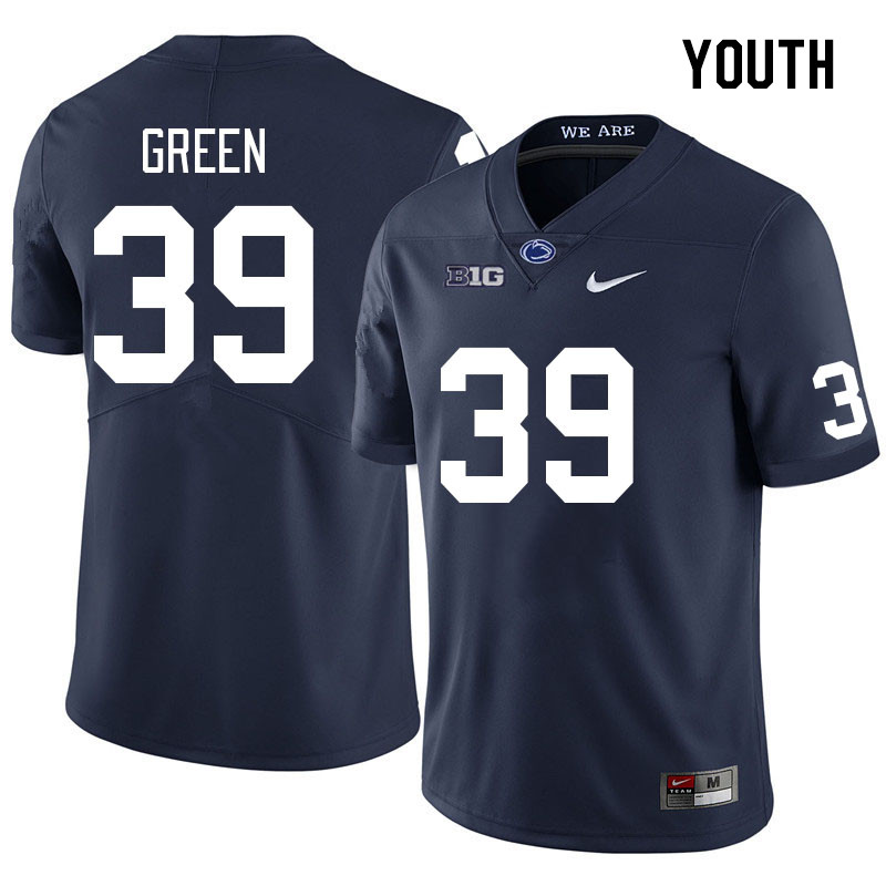 Youth #39 Jashaun Green Penn State Nittany Lions College Football Jerseys Stitched Sale-Navy